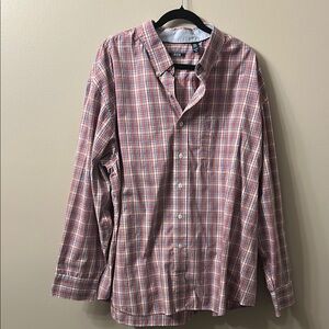 Izod Red and White Casual Button Down Shirt